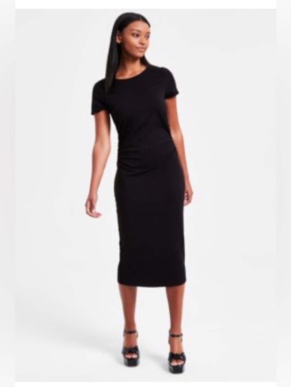 Bar III
Women's Ruched Short-Sleeve Midi Dress